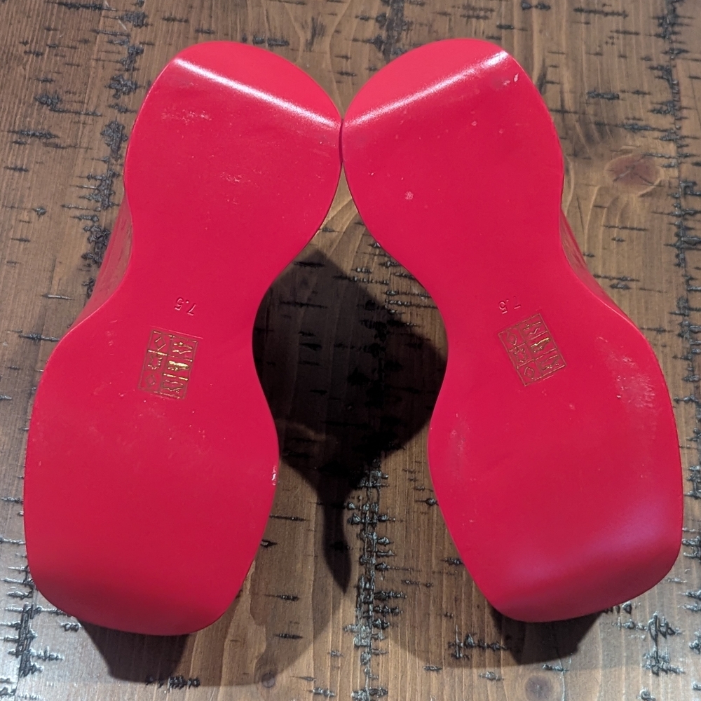 Jeffrey Campbell sz.7.5 Yazmin Wedge Platform Shoe In Red Patent - Picture 10 of 13